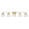 Z-Lite Analia Vanity, 5-Light, 45.75 In.W x 7.5 In.L x 9.25 In.H, Modern Gold/Clear Ribbed 1101-5V-MGLD - alternate 1